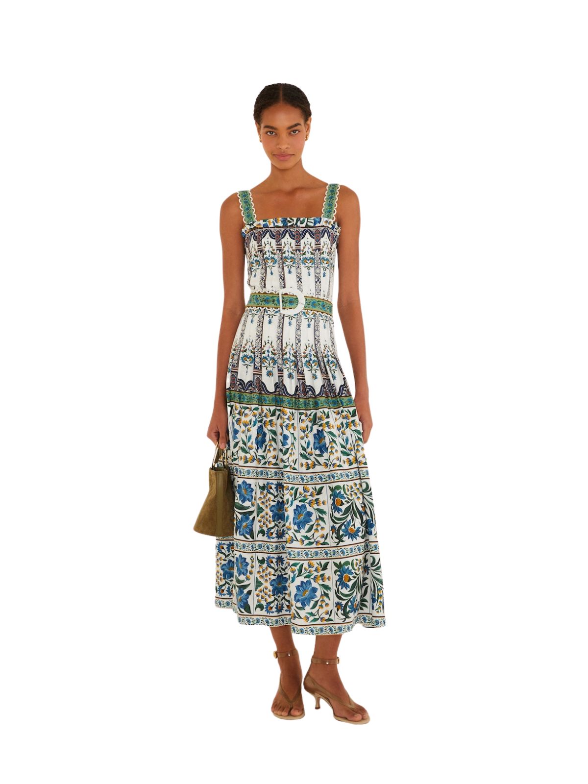 Manoela Off-White Sleveless Belt Maxi Dress