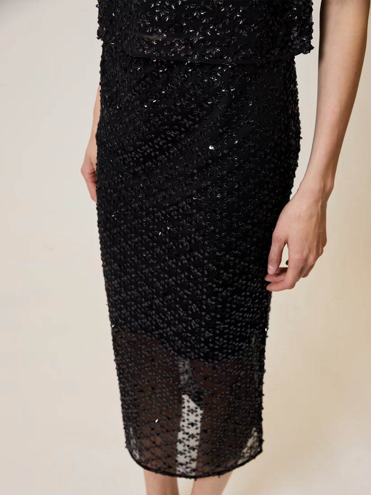 Mesh Sequin Skirt-Design History-OTS0812027