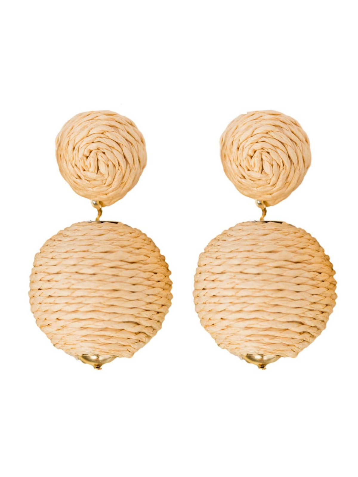 Natural Lido Pom Pom  Earrings_St Armands Designs of Sarasota_SAD040