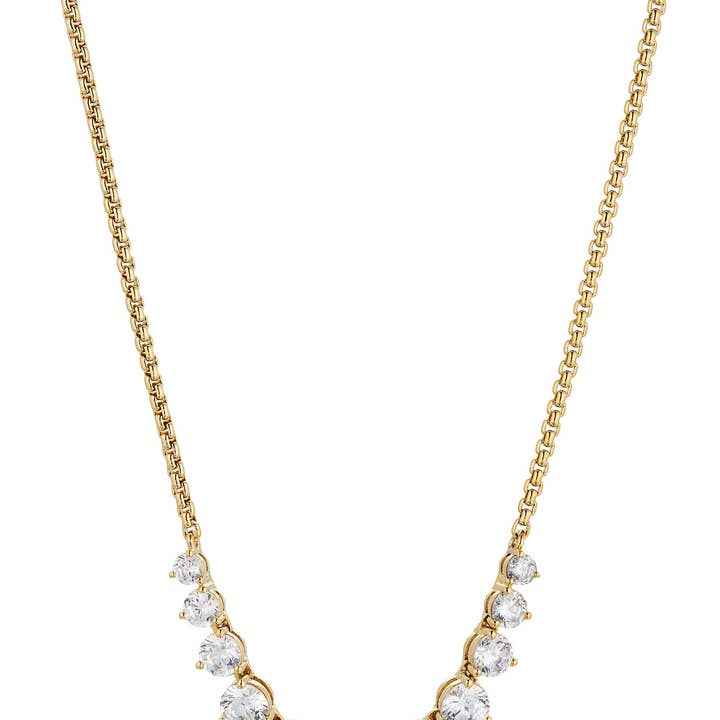 Perfect Tennis Graduated Cz Frontal Necklace_NADRI_AN43211GCZ