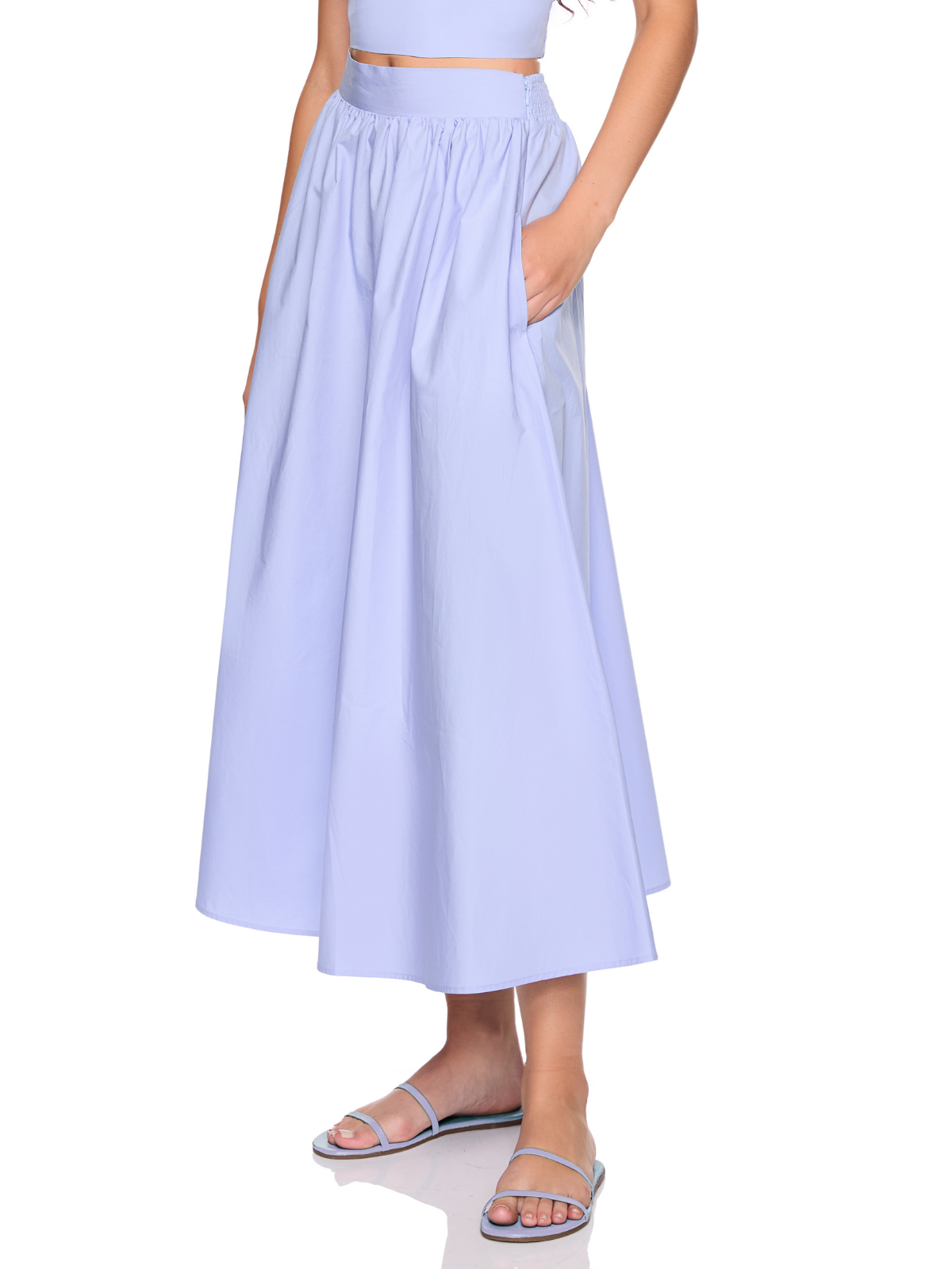 Poplin Midi Skirt 32"_Susana Monaco_0625cots00132