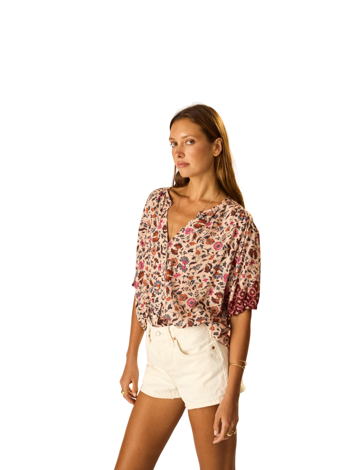 Printed Short Sleeves Violet Top_Natalie Martin_R195-SS26