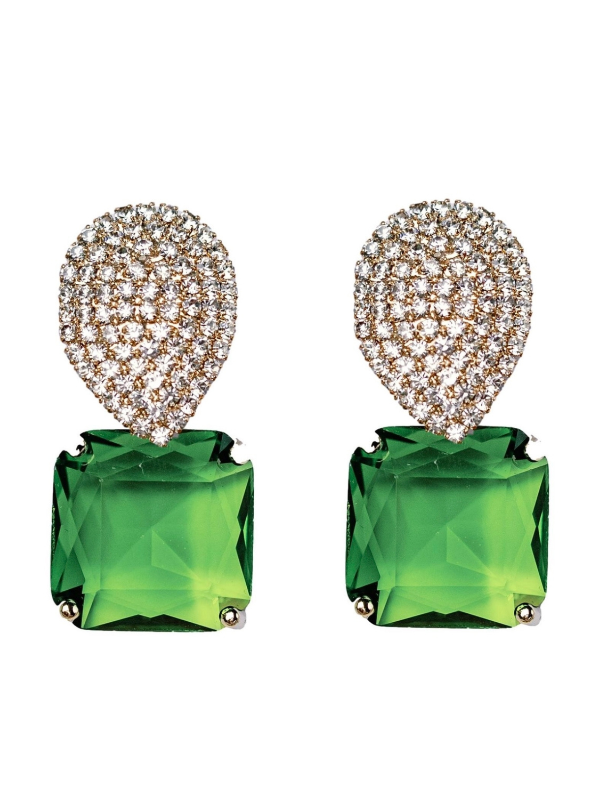 Retro Pave Crystal and Peridot Gum Drop Earrings_St Armands Designs of Sarasota_SAD330
