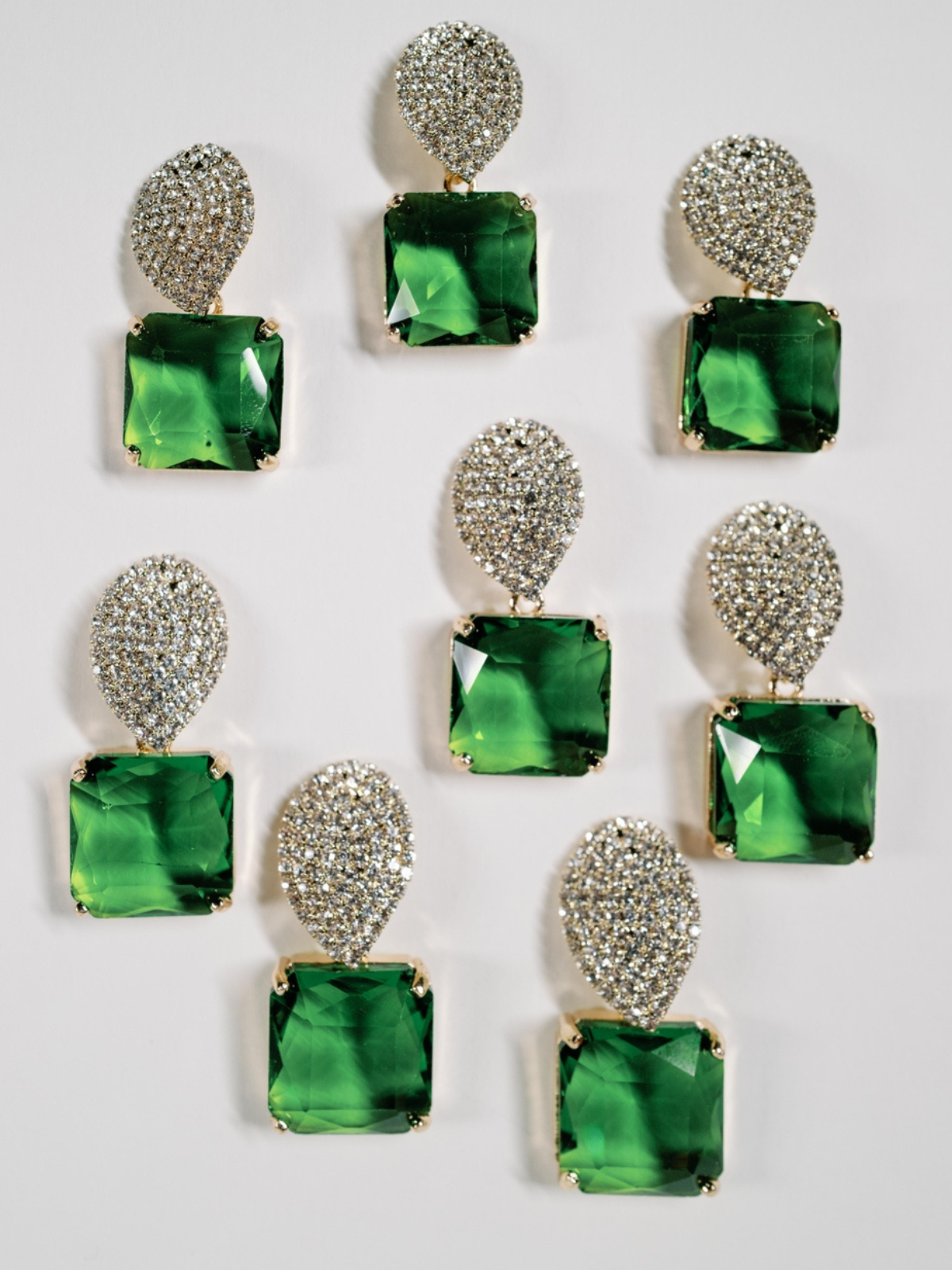 Retro Pave Crystal and Peridot Gum Drop Earrings_St Armands Designs of Sarasota_SAD330