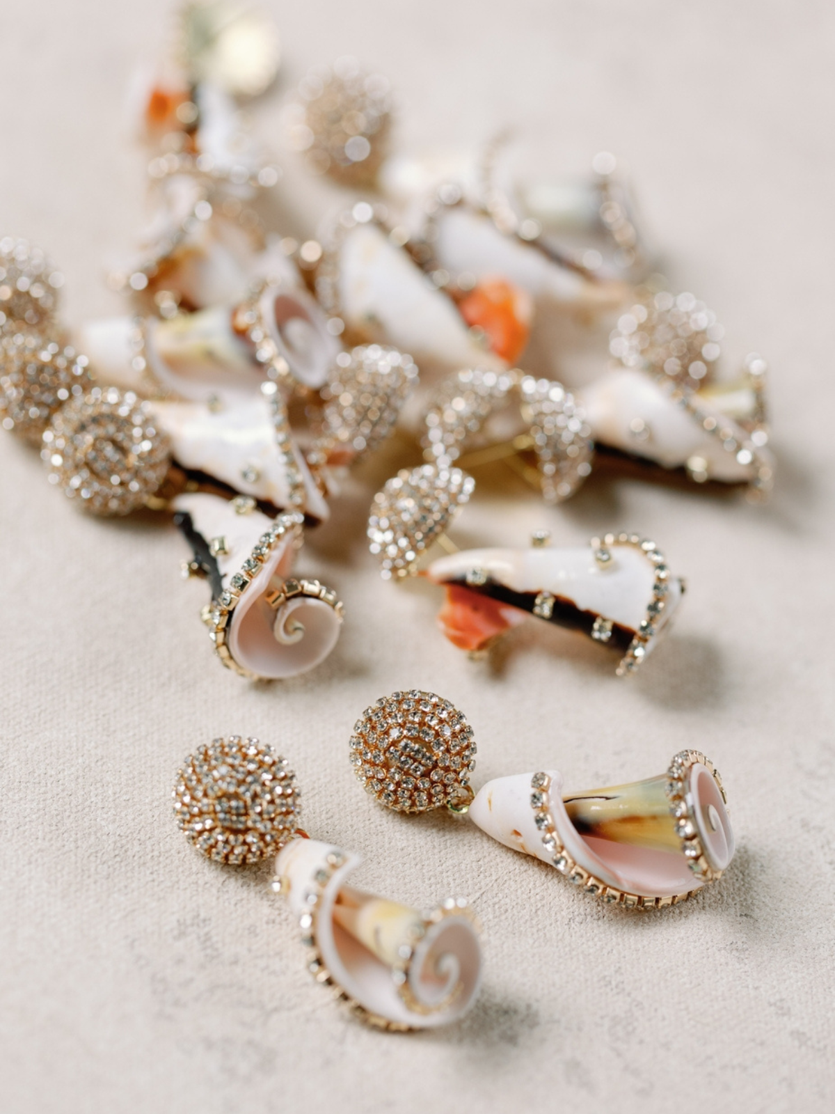 Rhinestone Wrapped Shell Earrings_St Armands Designs of Sarasota_SAD287