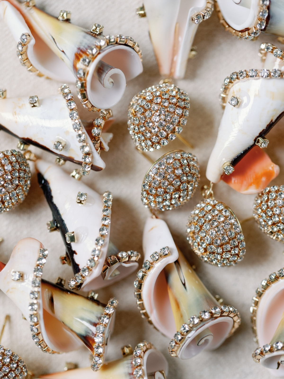 Rhinestone Wrapped Shell Earrings_St Armands Designs of Sarasota_SAD287