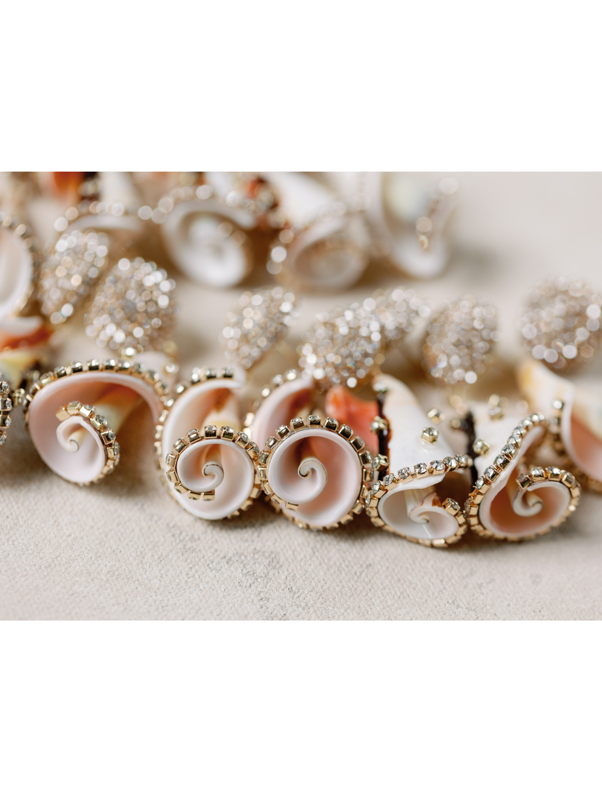 Rhinestone Wrapped Shell Earrings_St Armands Designs of Sarasota_SAD287