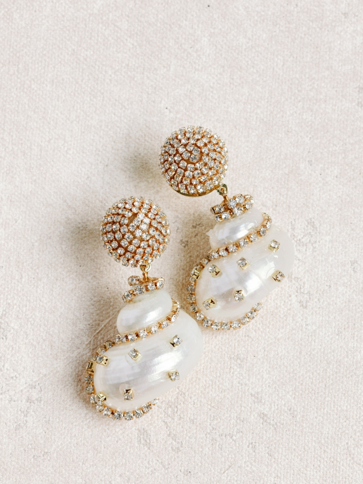 Rhinestone Wrapped Shell Earrings_St Armands Designs of Sarasota_SAD288
