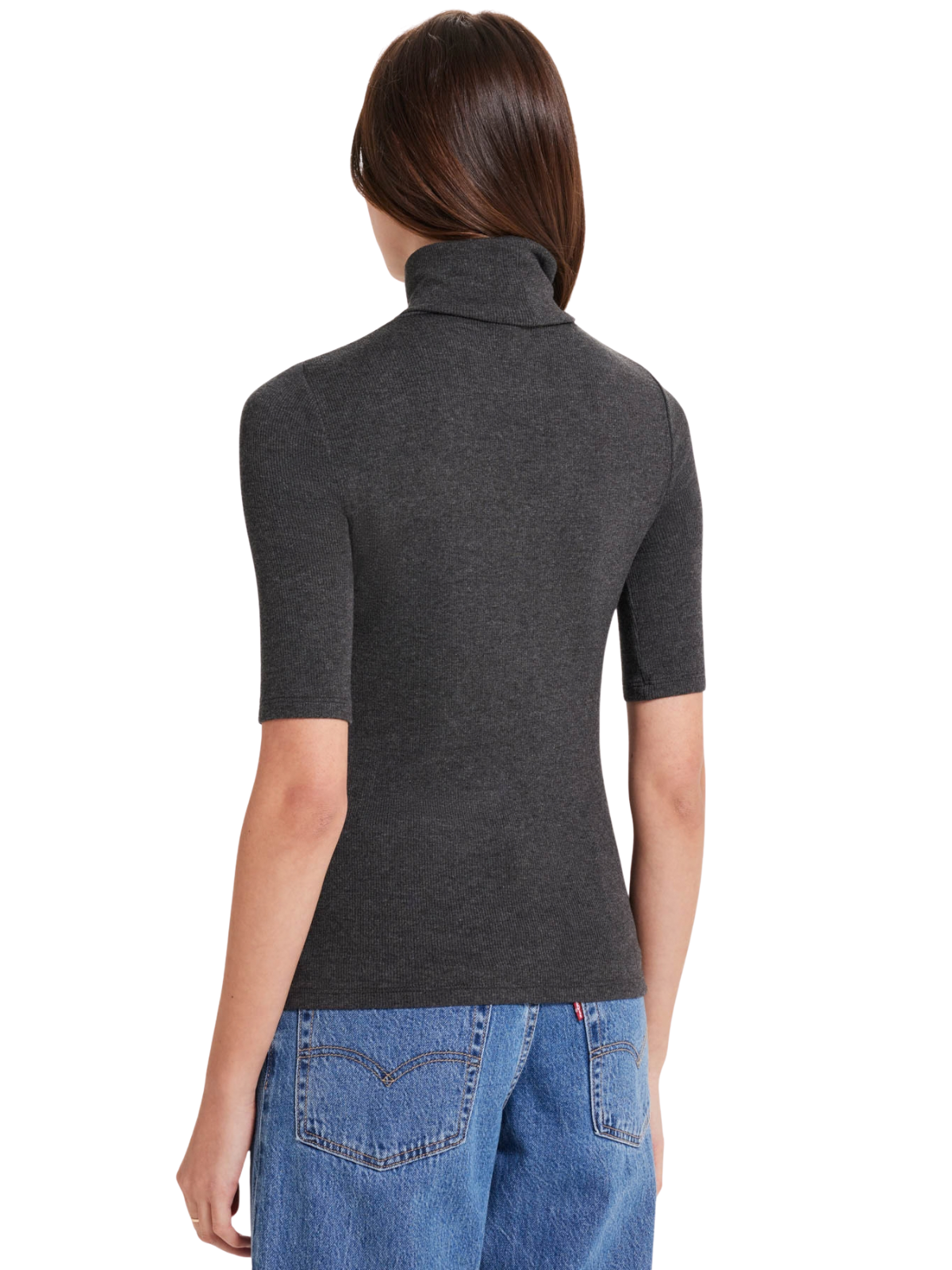 Ribbed Half Sleeve Turtleneck Sweater_Goldie Lewinter_19422-CHH