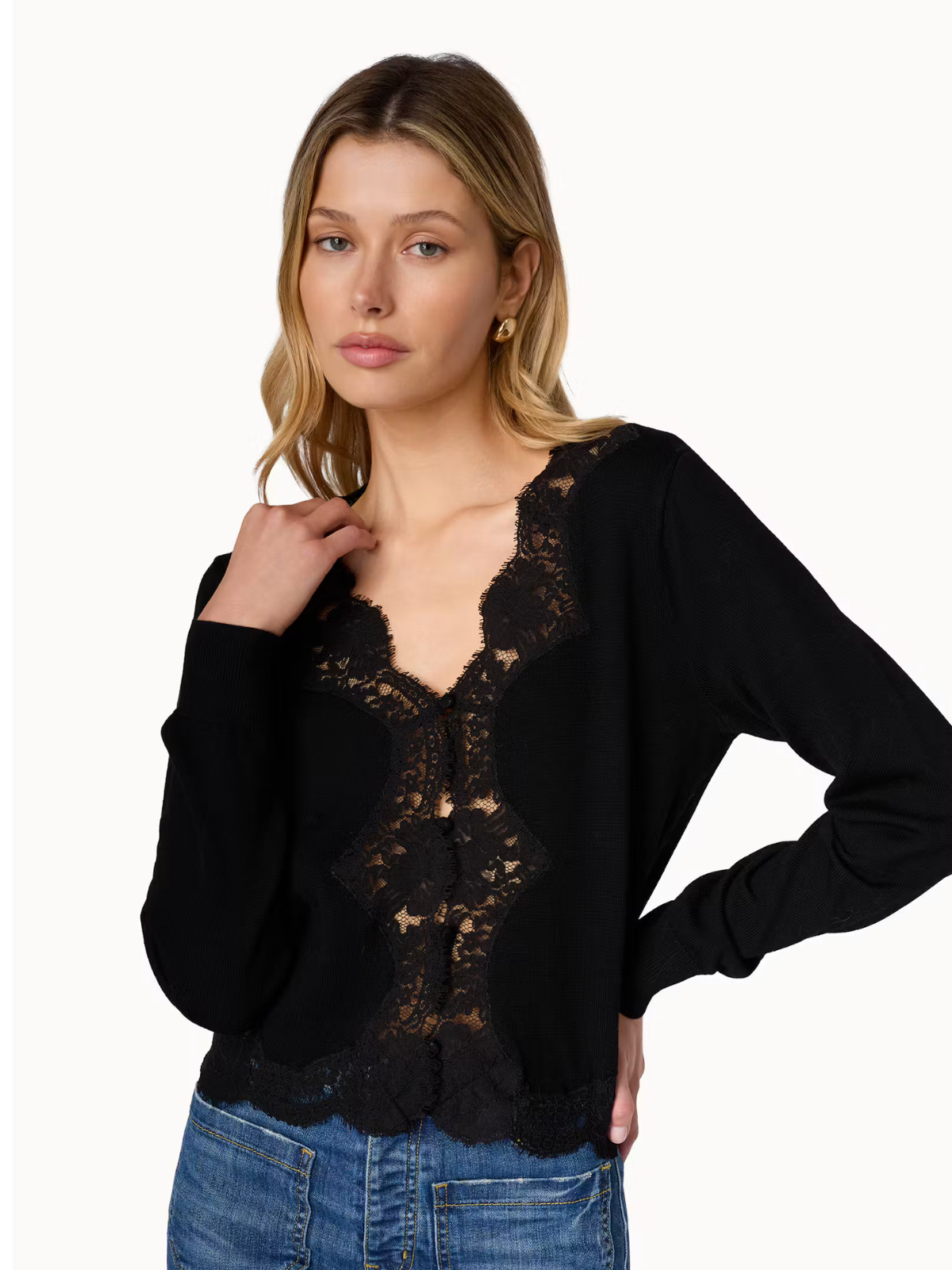 Sanders V Neck Cardigan - Cami - F26-F-T03