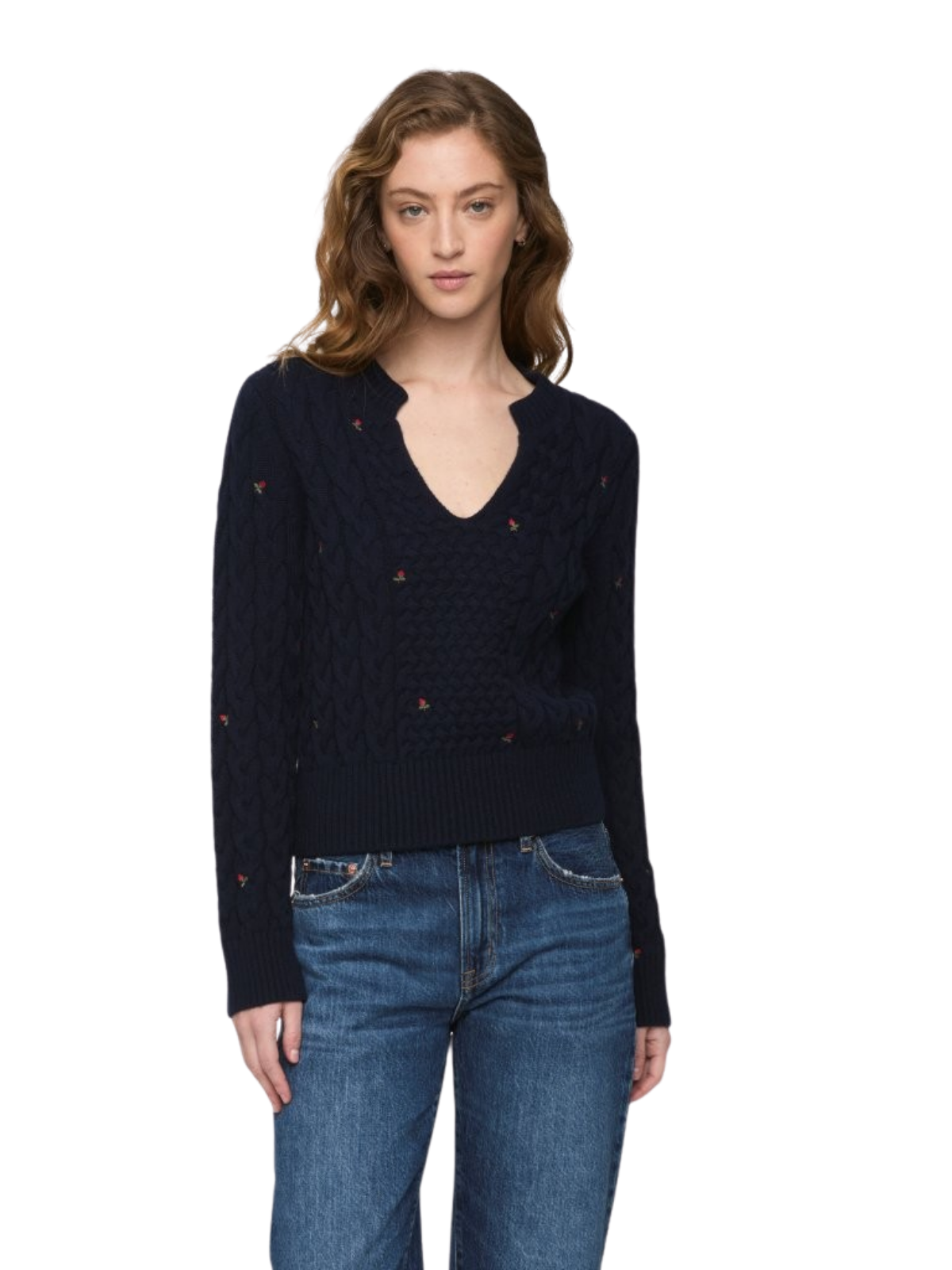 Shana Long Sleeve Embroidered Sweater_Pistola_P00061030-OZ