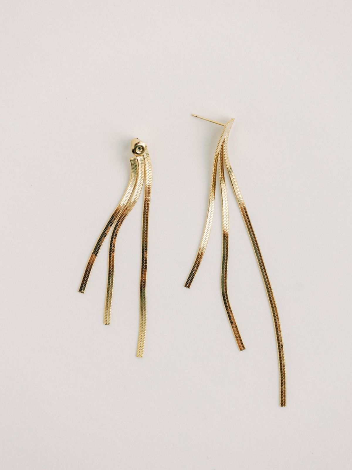 Skinny Gold Cascading Tassel Earrings_St Armands Designs of Sarasota_SAD238