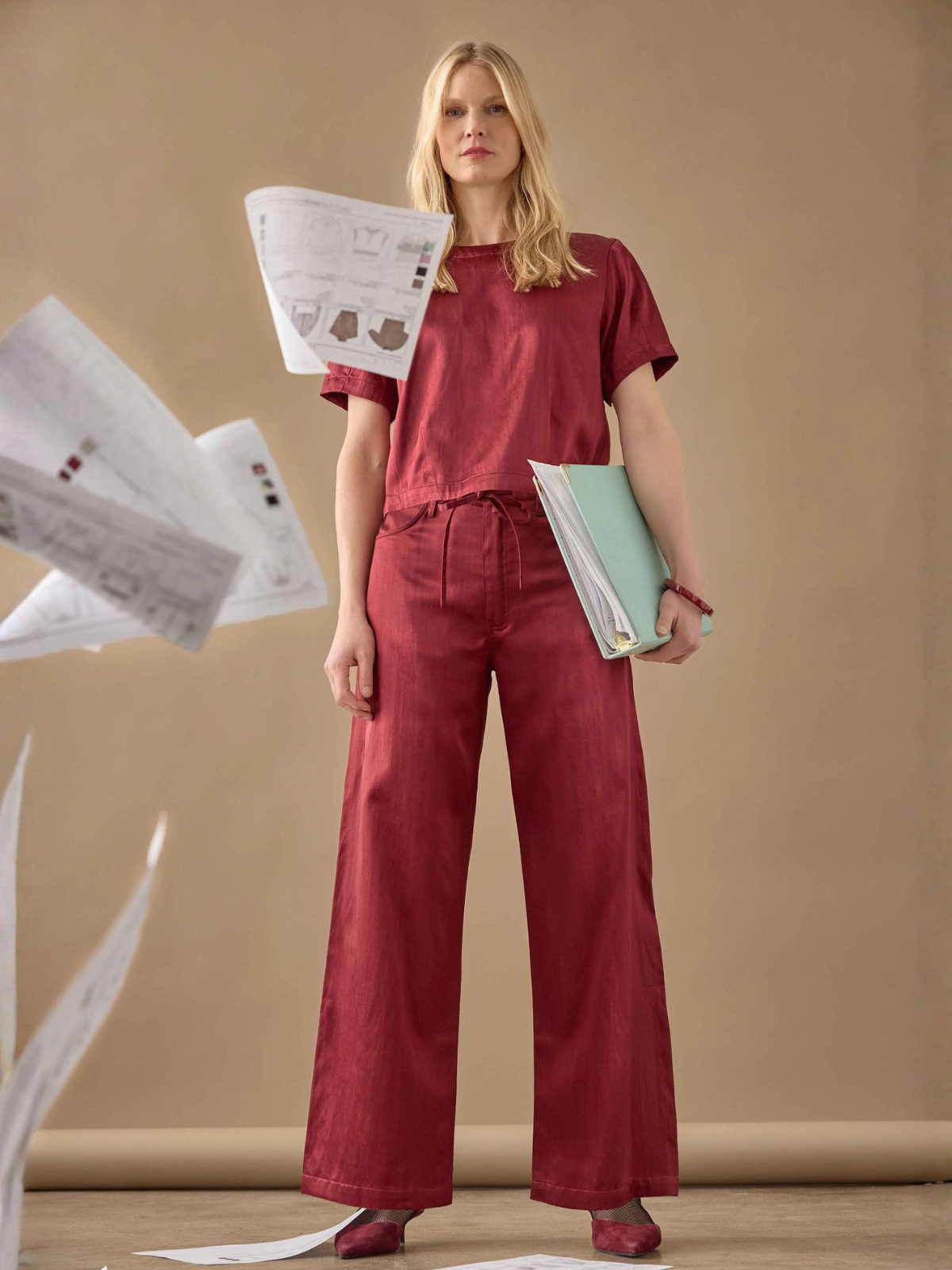 Slub Woven Darted Top_Lilla P_PA3573