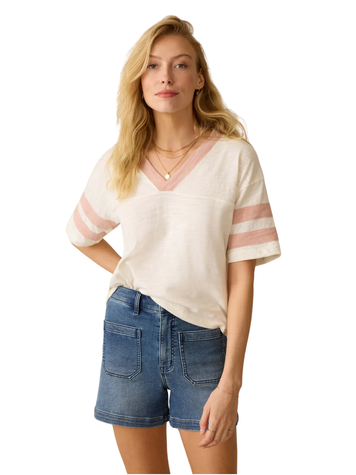 Sunwashed Slub Varsity Tee