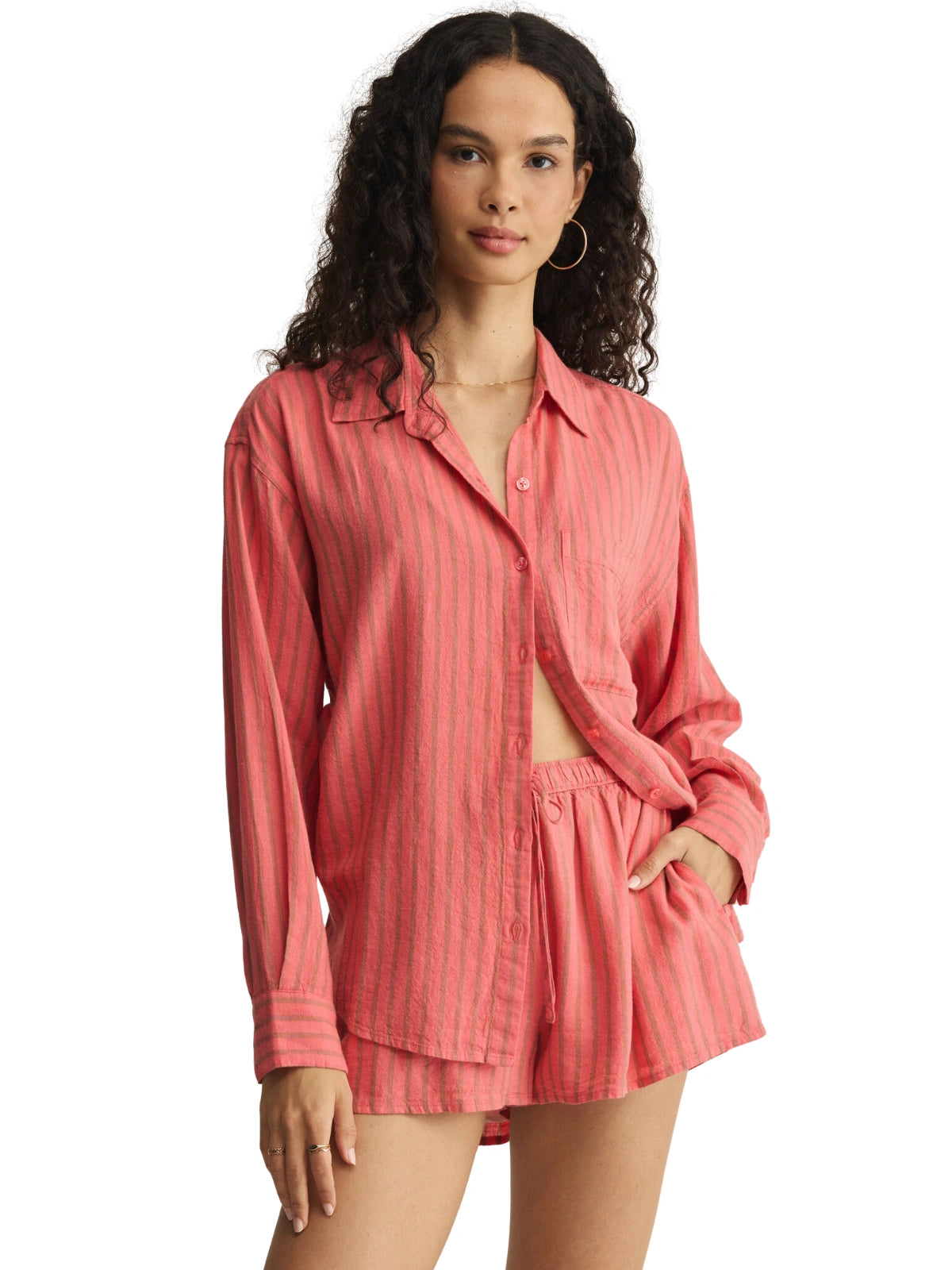 The Perfect Striped Button Up_Z Supply_ZT262689