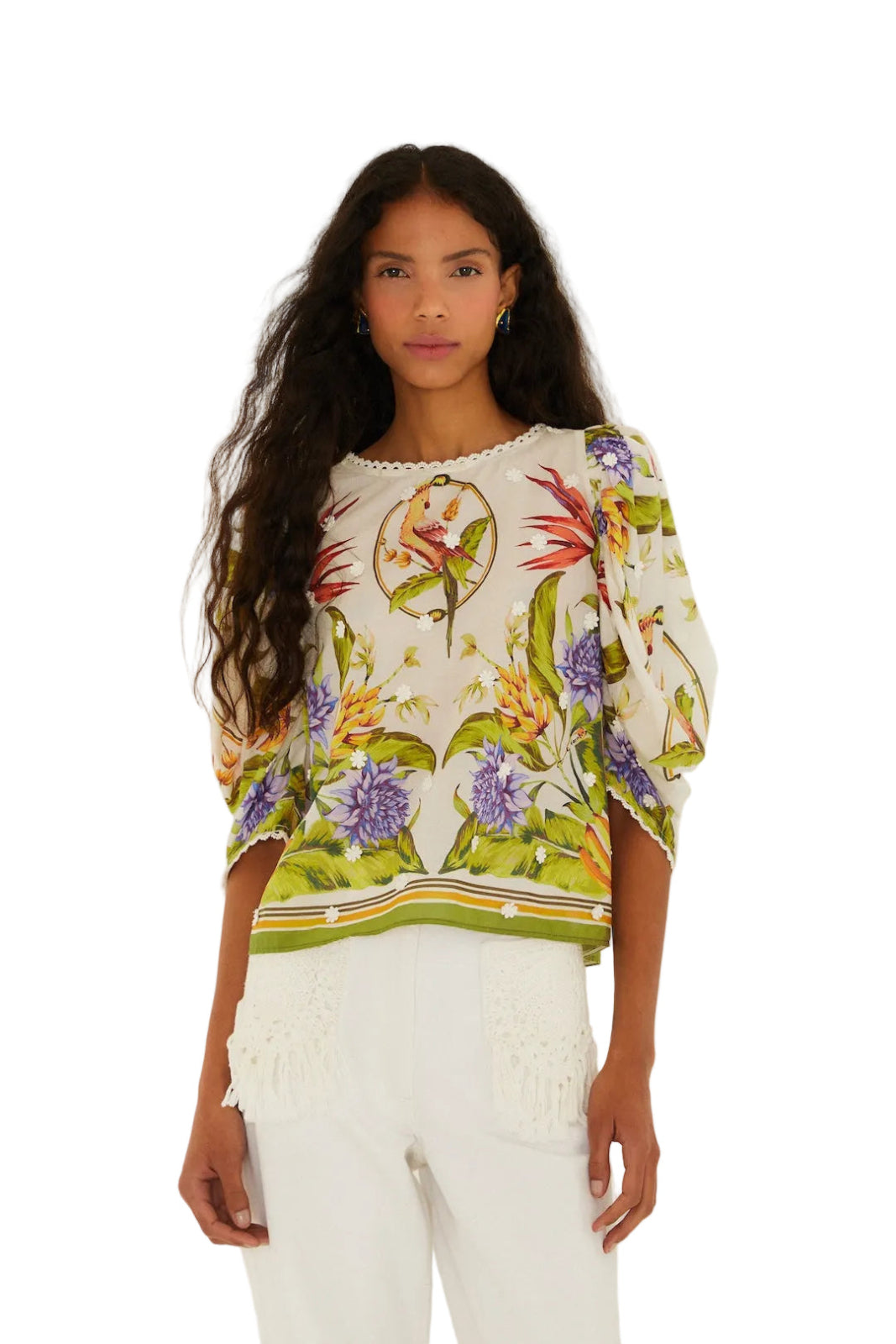 Tropical Scarf Blouse