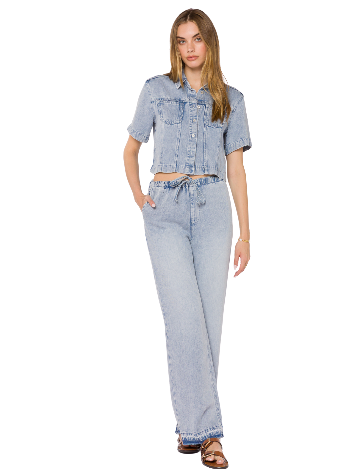 Twinkle Crop Button-Up Shirt_Velvet Heart_9AA-25047