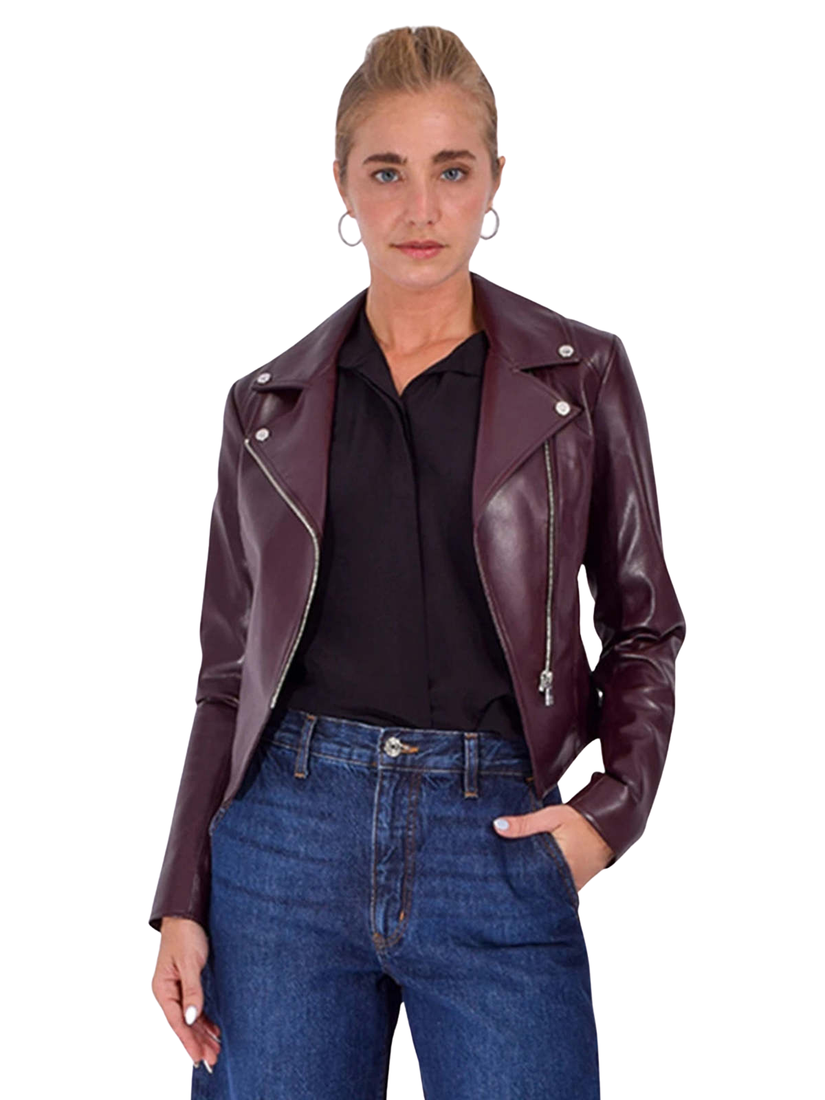 Pascale Faux Leather Moto Jacket