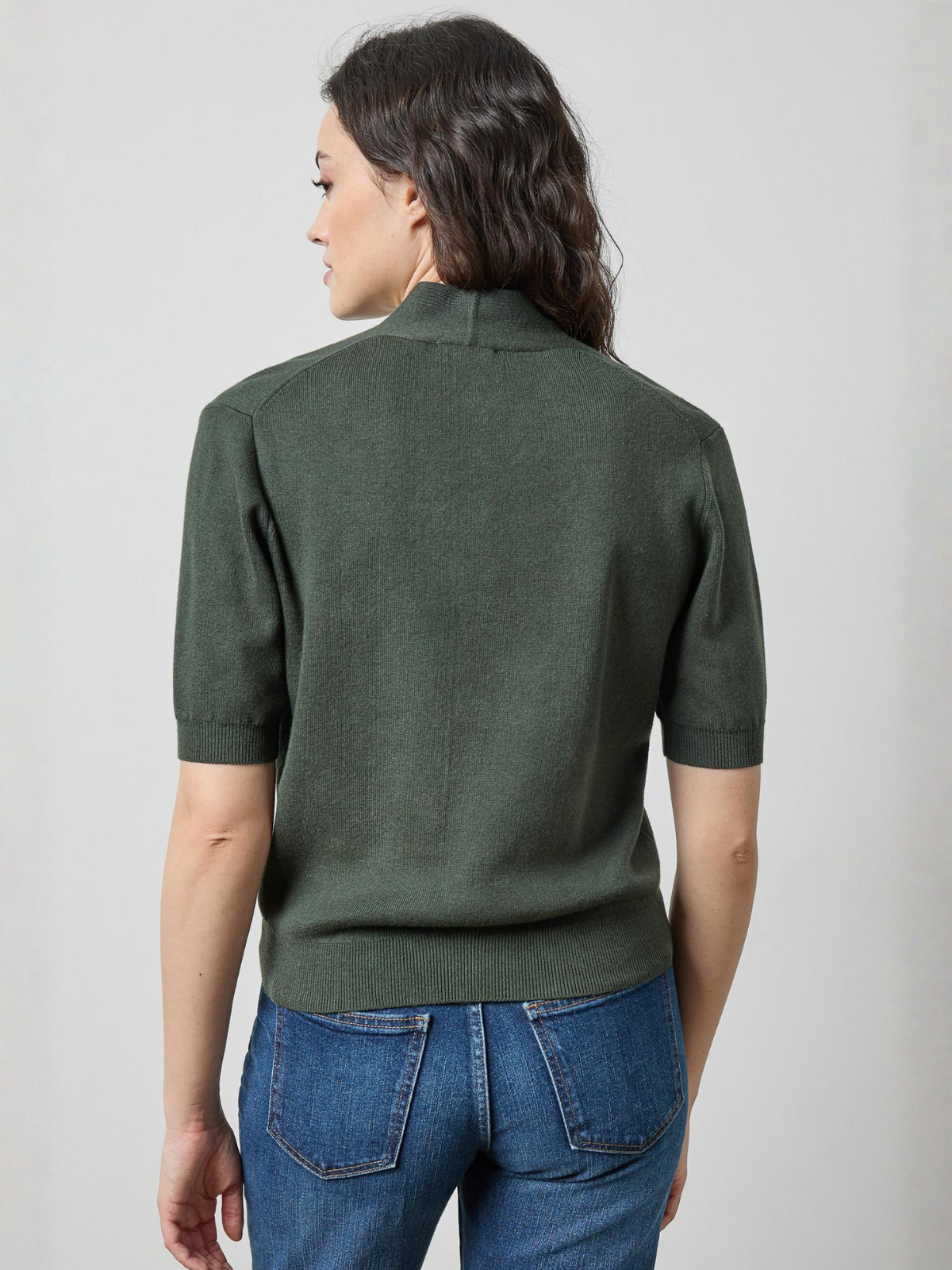 V-Neck Elbow Sleeve Sweater_Lillap_PA3496-BSM