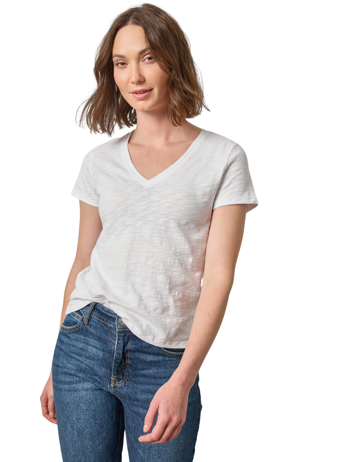 V-Neck Short Sleeve Back Seam Tee_lillap_PA2170