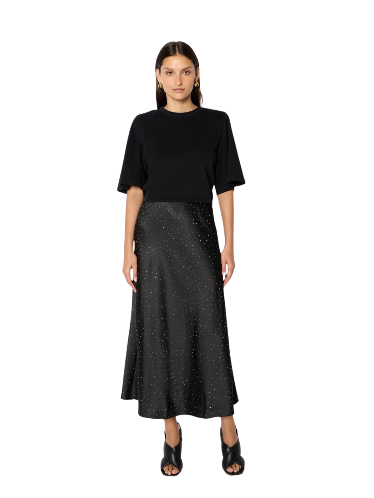 Jojo Rhinestone Satin Skirt