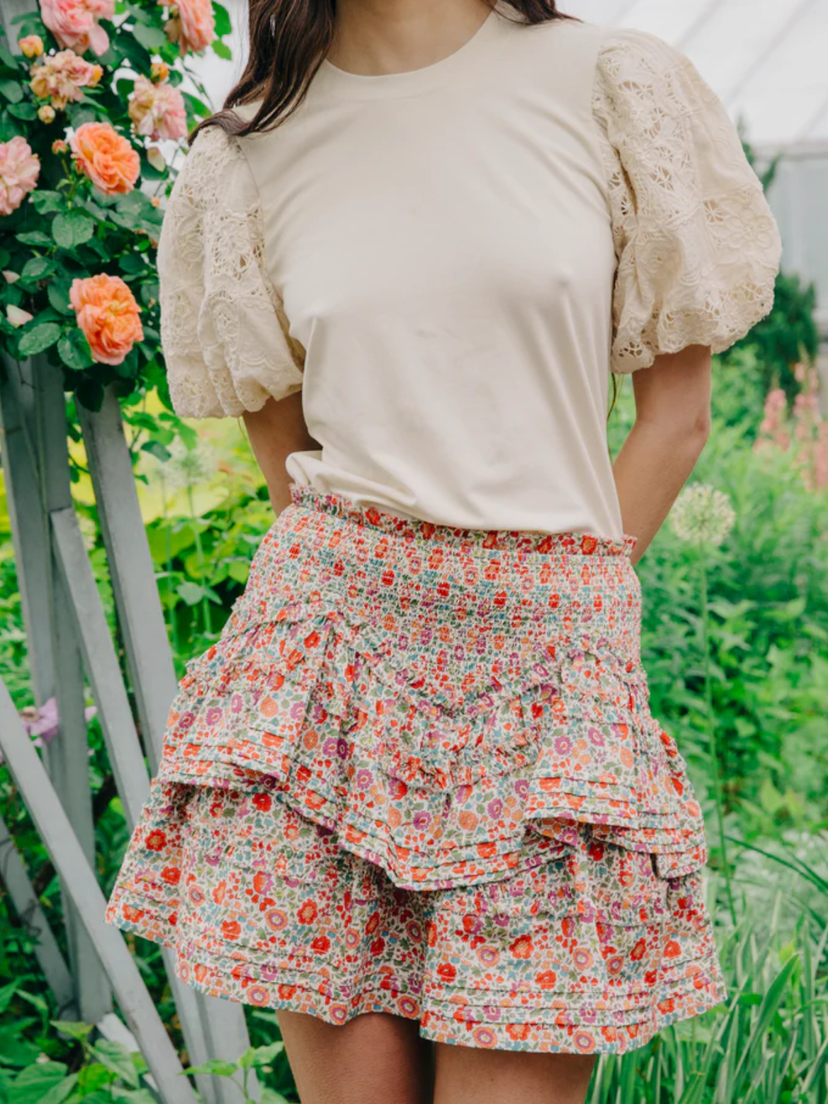 Lali Embroidered Sleeve Tee