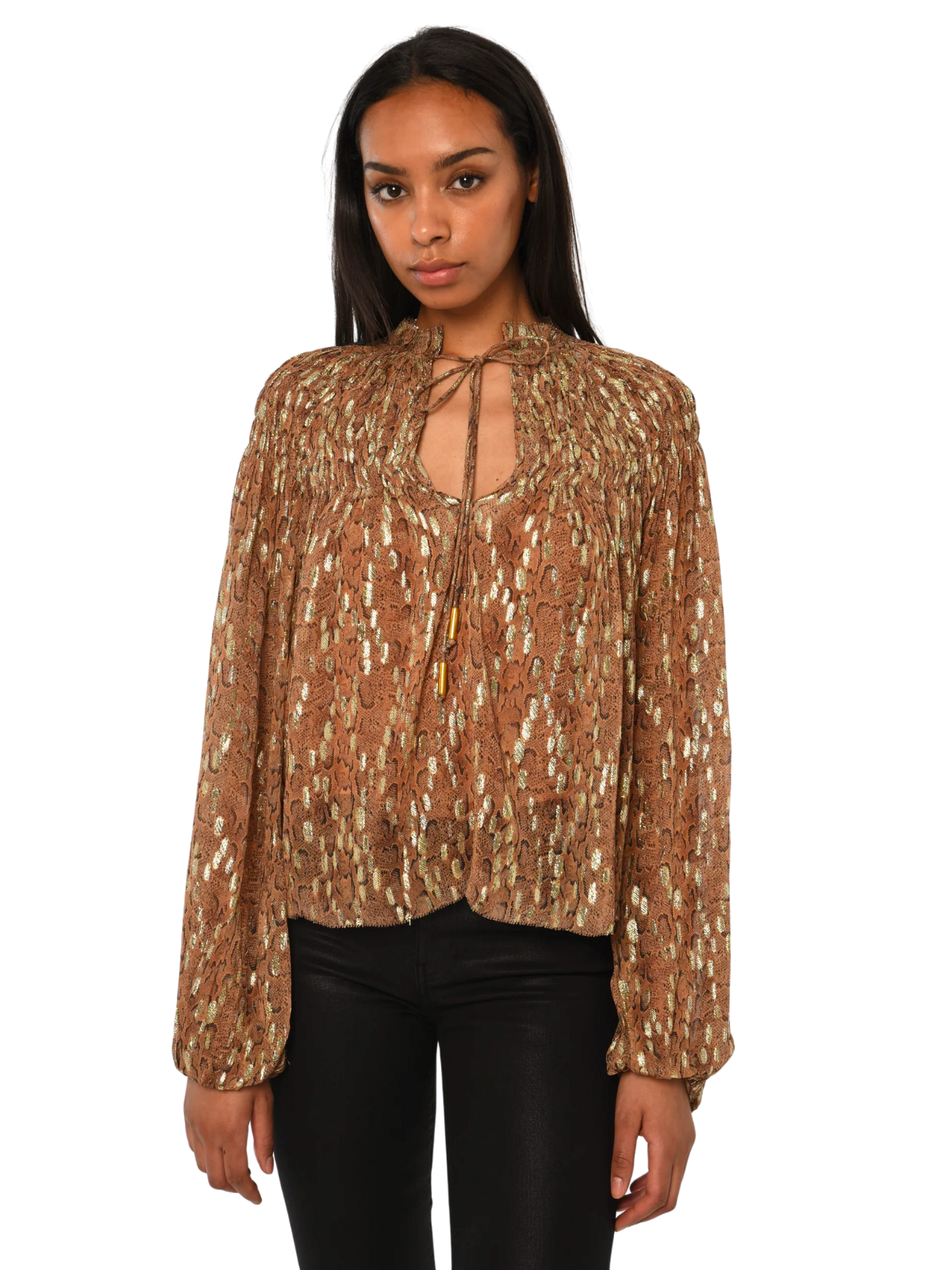 Meredith Metallic Top