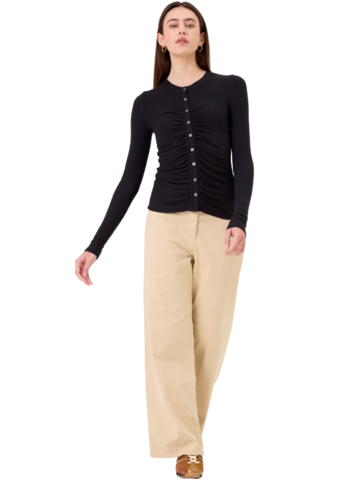 Ruched Tee Cardigan