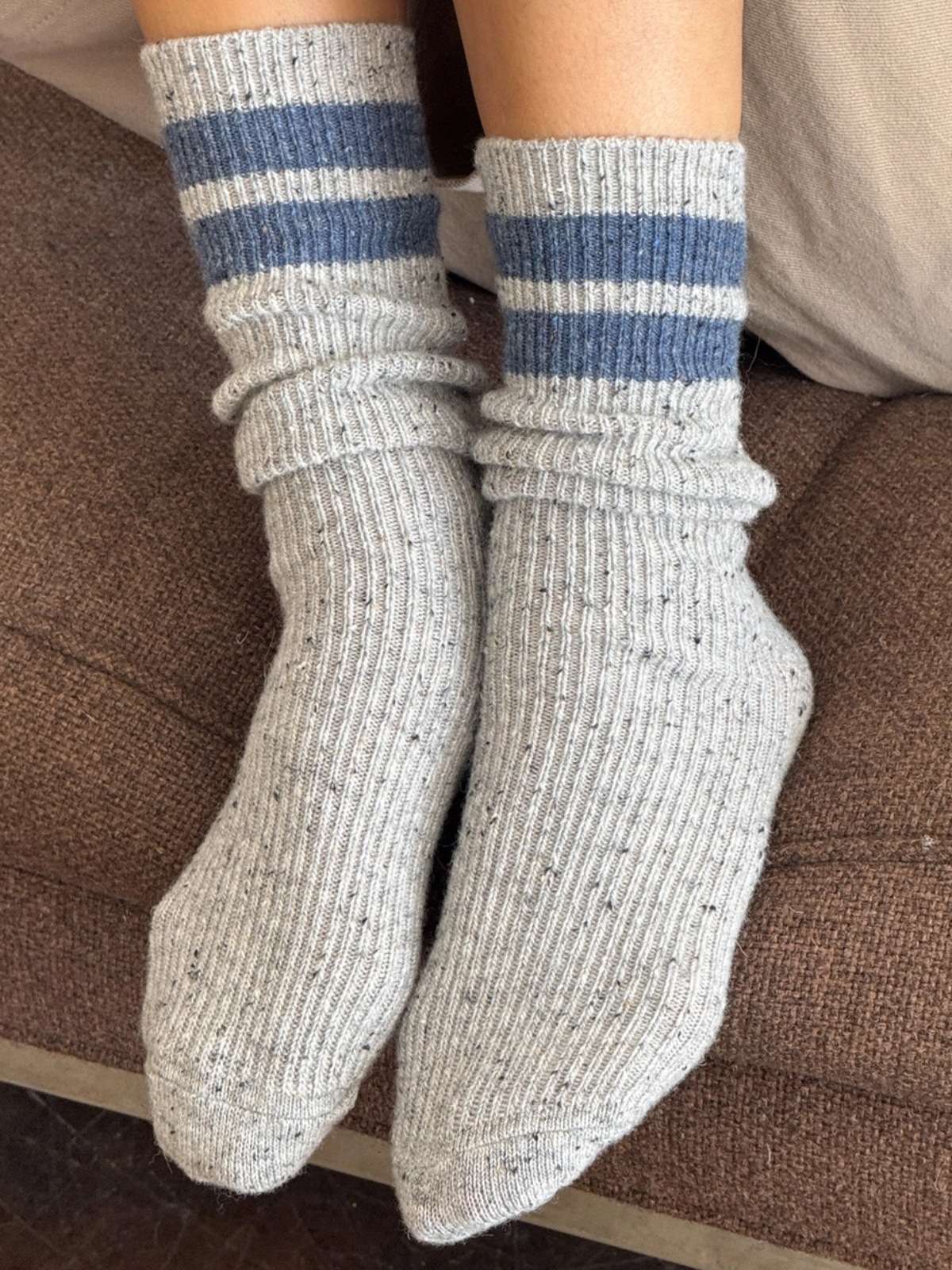 Speckled Snow Socks