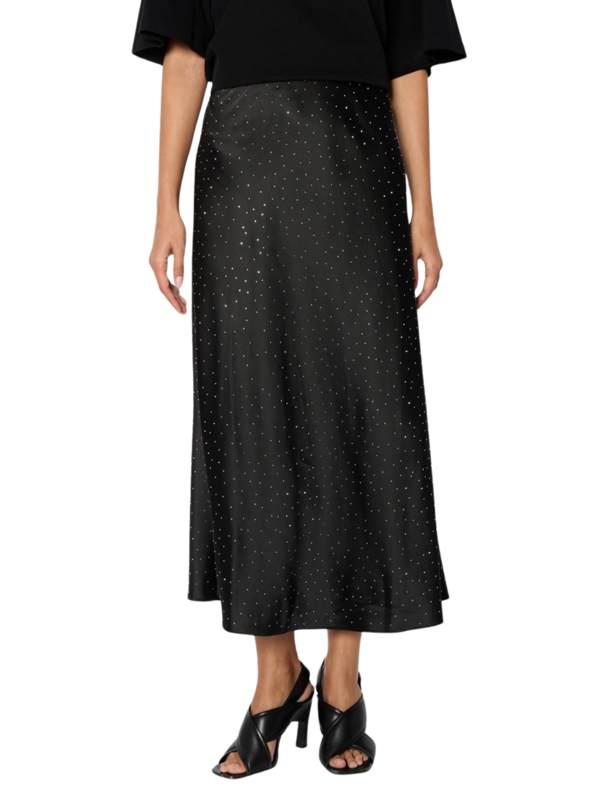 Jojo Rhinestone Satin Skirt