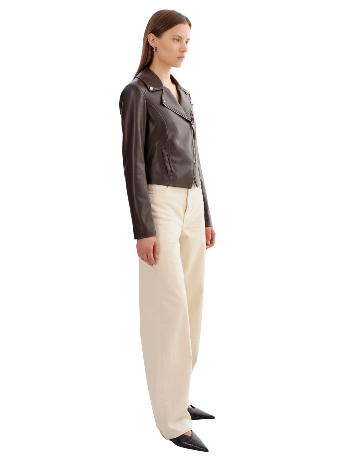 Pascale Faux Leather Moto Jacket