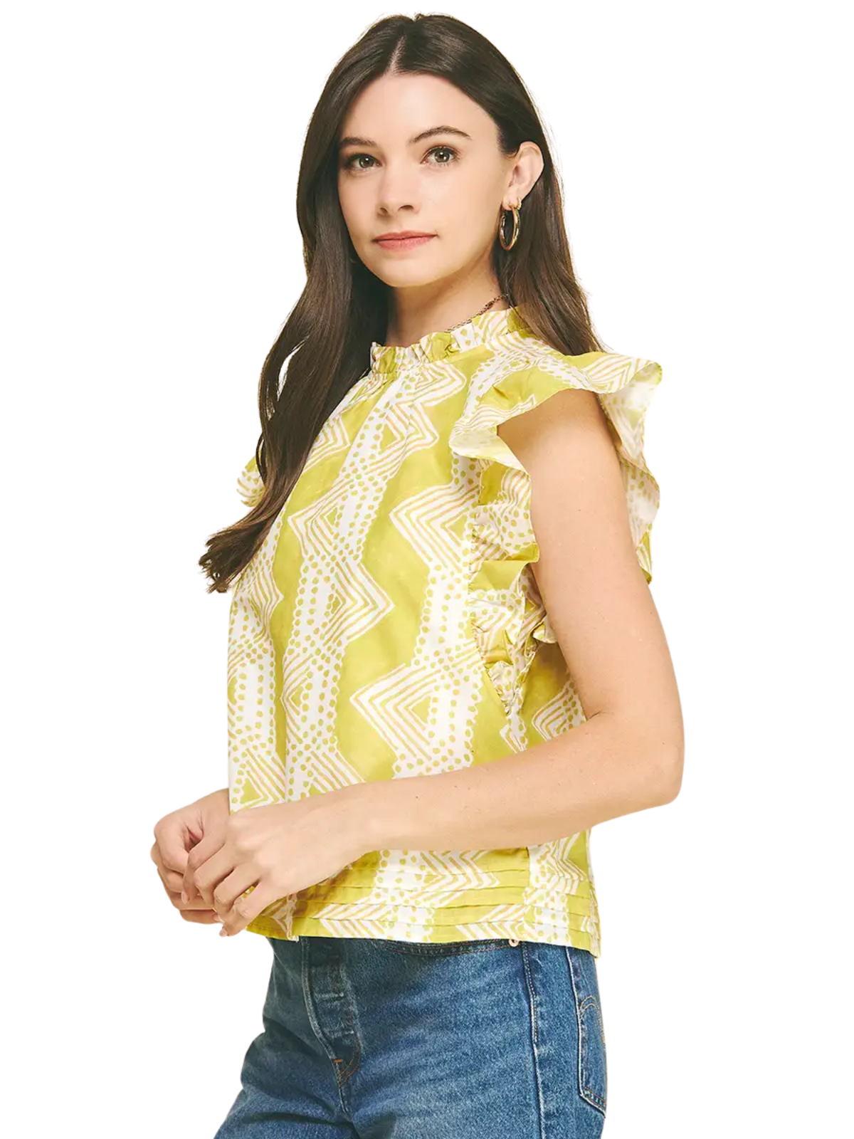 Retro Ruffle Sleeve Top